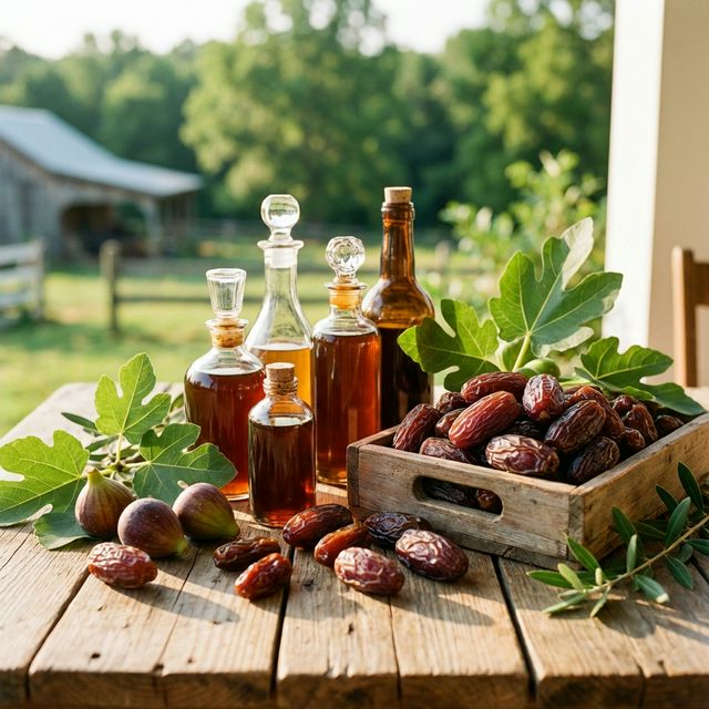 Delicious sweet treats and syrups
